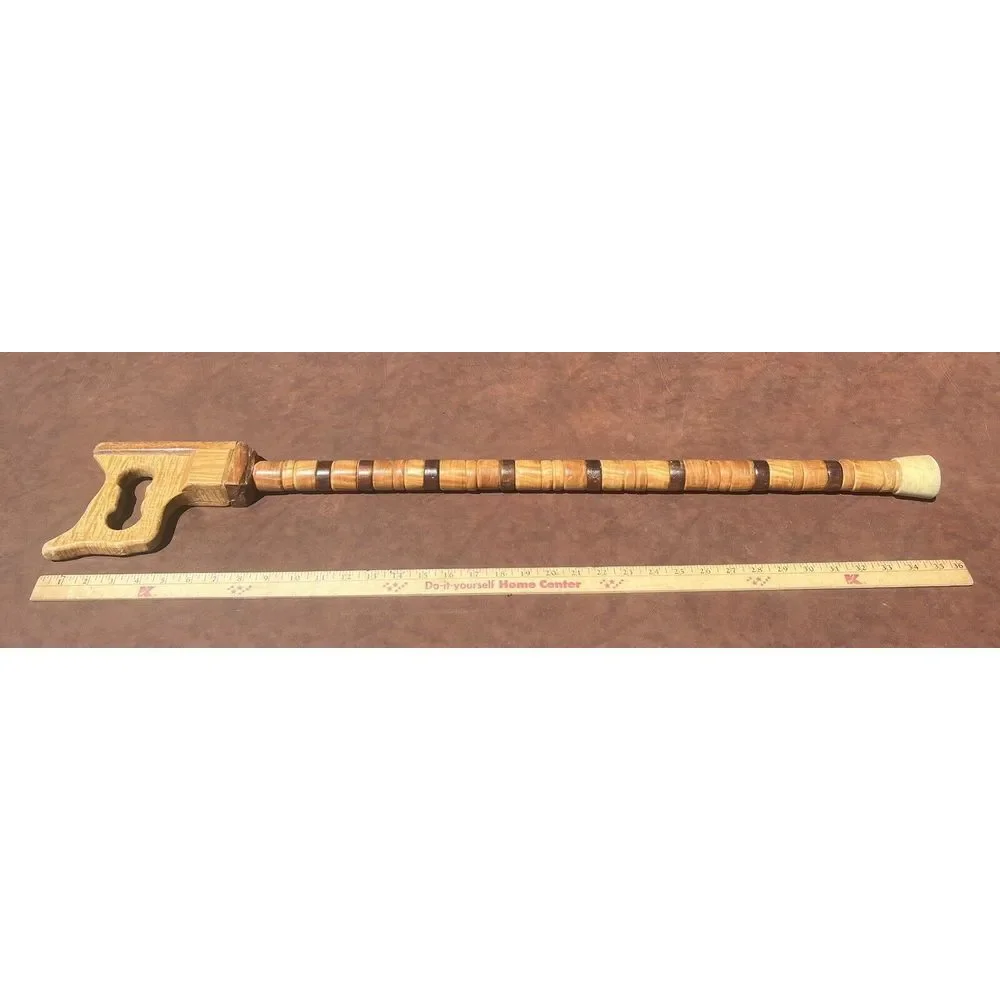 Handmade Saw Handle Walking Cane Folk Art Wood Walking‎ Stick Carpenter